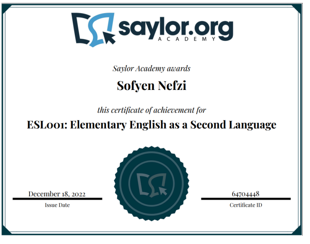 Elementary English as a Second Language
