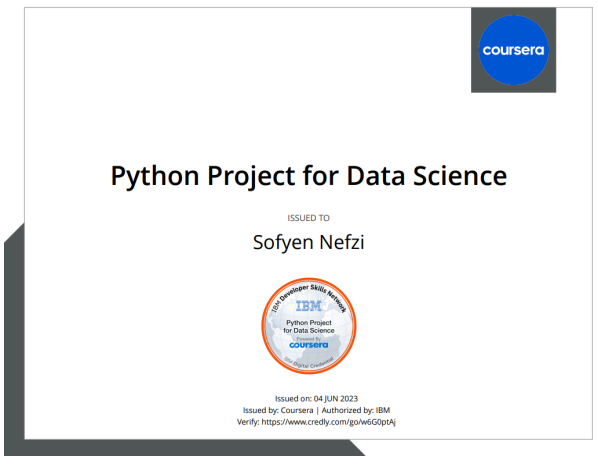 Python Project for Data Science (Credly)